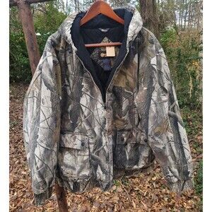 Vtg Camo Active Jacket Outfitters Ridge Insulated Camouflage Hood